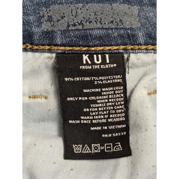 KUT From The Kloth Jeans Womens 12 Button Fly High Rise Raw Hem Ankle Stretch - Picture 6 of 12